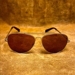 Warby Parker Matte Gold Frame Aviator Sunglasses